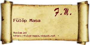 Fülöp Masa névjegykártya