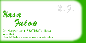 masa fulop business card